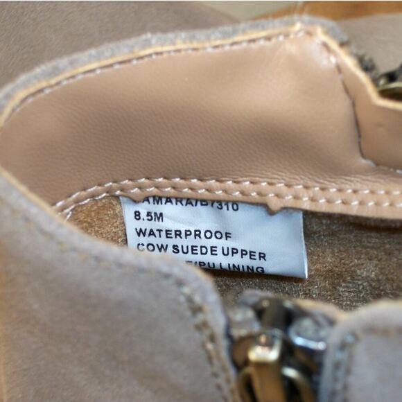 Blondo Samara‎ Leather Suede Ankle Boots Tan Size 8.5 Waterproof New Without Box - Picture 8 of 10